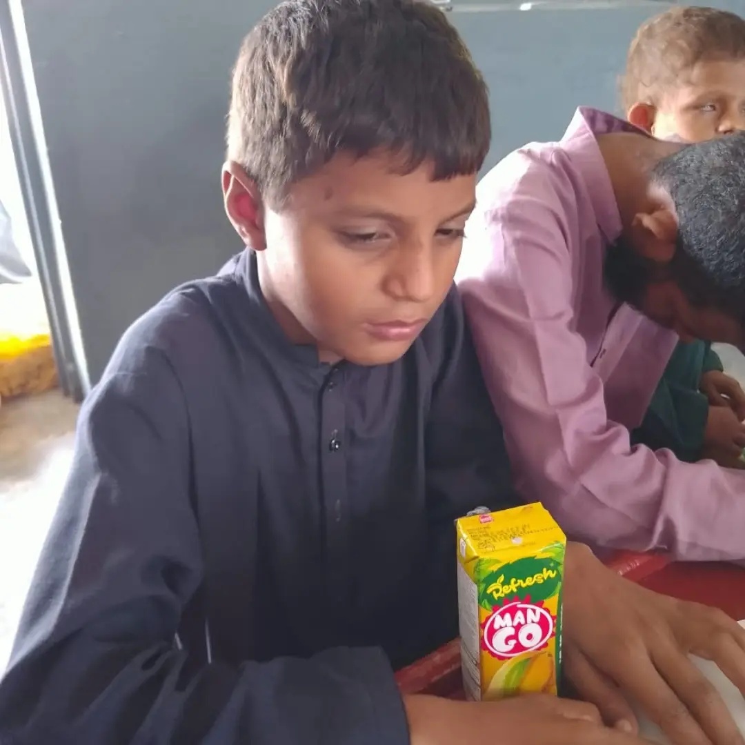 Any time juice distribution at Darkshan Model School