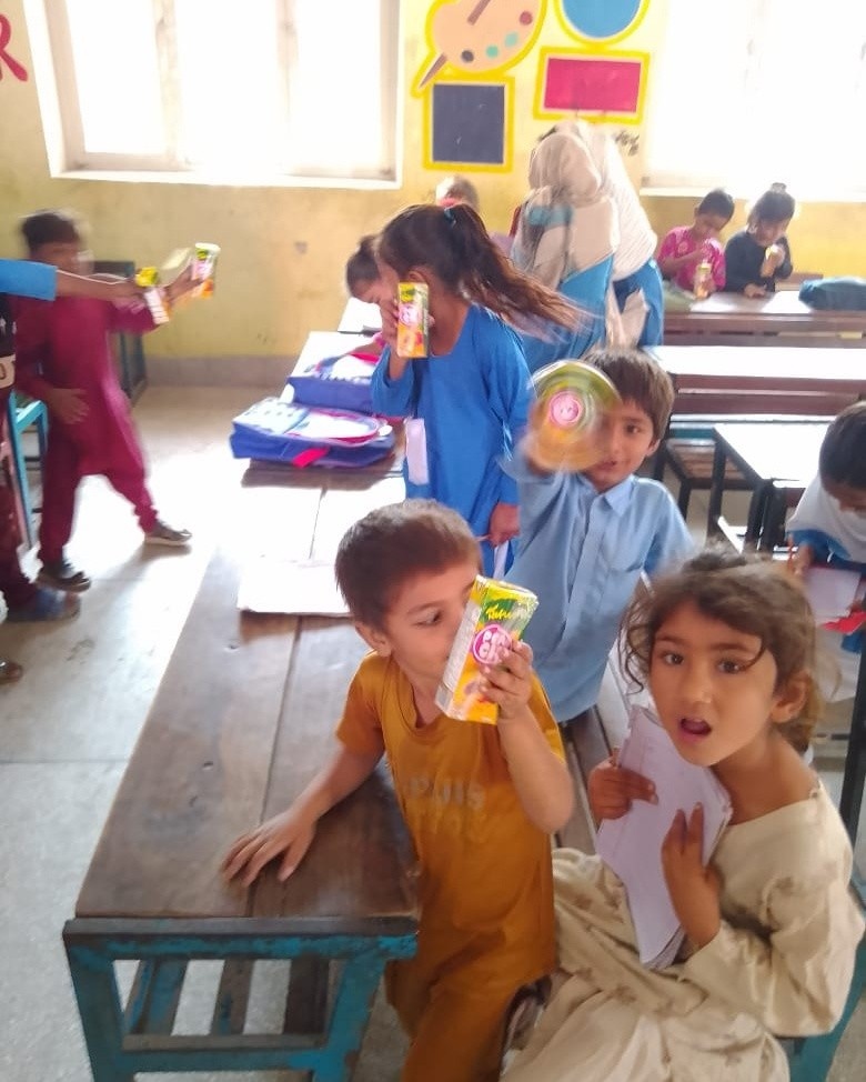 Any time juice distribution at SAS-02-GGPS Chah Blochan