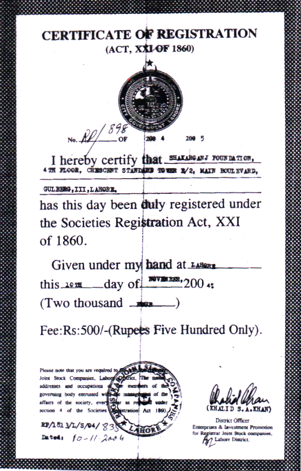 Societies Reg. Act 1860